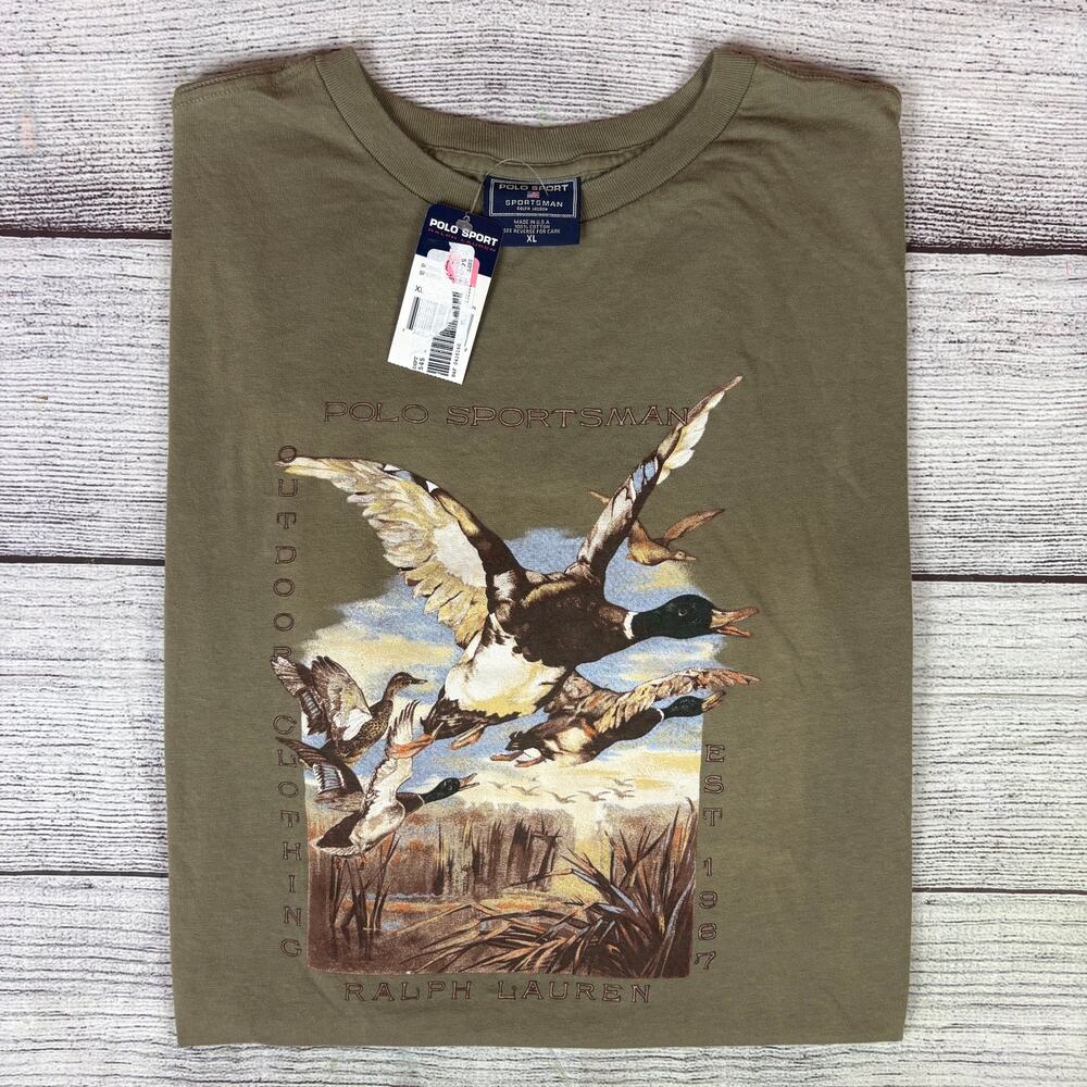 Vintage 1990s Polo Sport Ralph Lauren Sportsman Waterfowl Hunting T-shirt